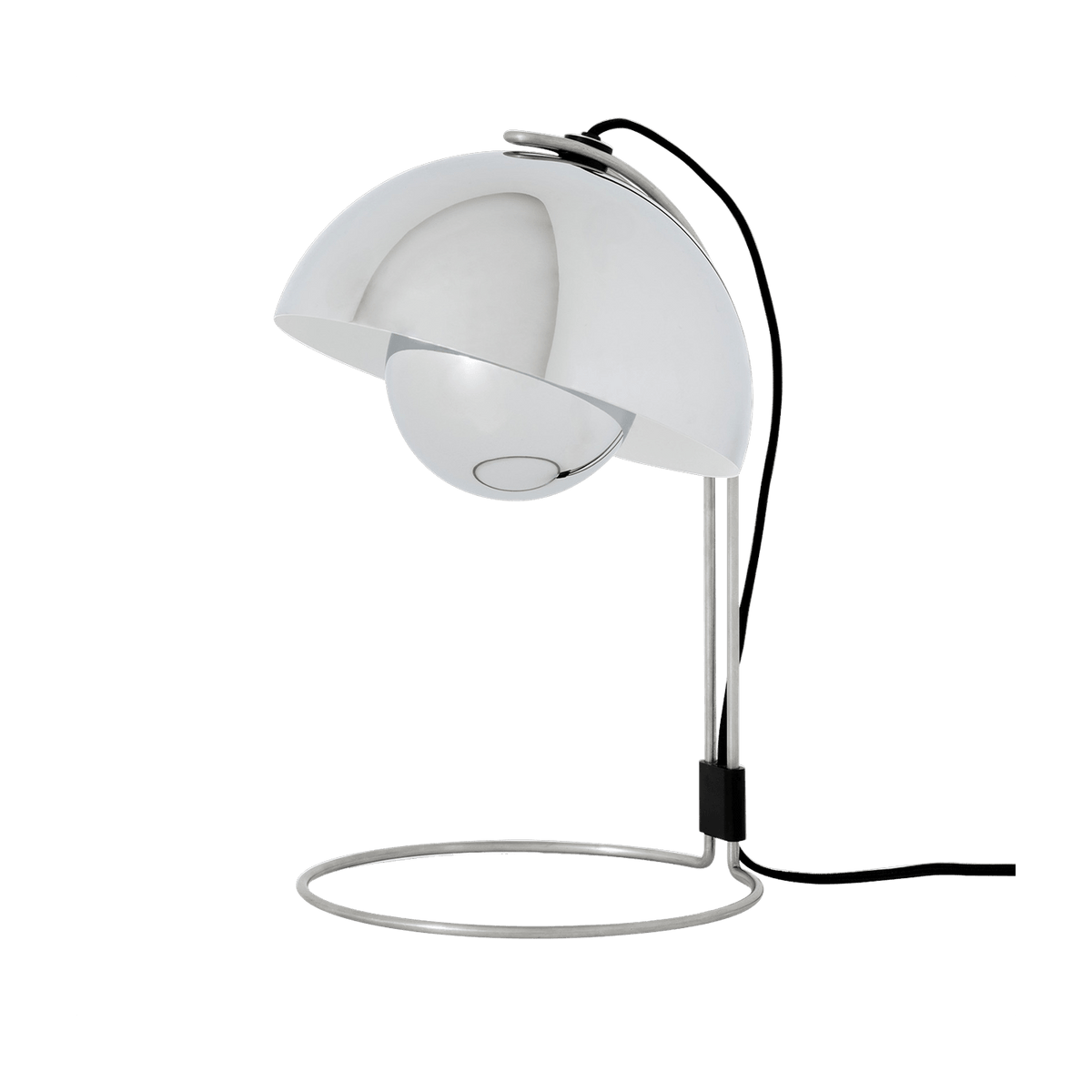 Lampe à poser en acier chromé 36cm Flowerpot VP4 - &tradition - The Cool Republic