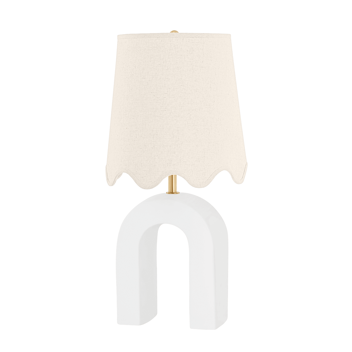 Lampe à poser en acier laiton vieilli et céramique blanche mate 30x61cm Roshani - Mitzi - The Cool Republic