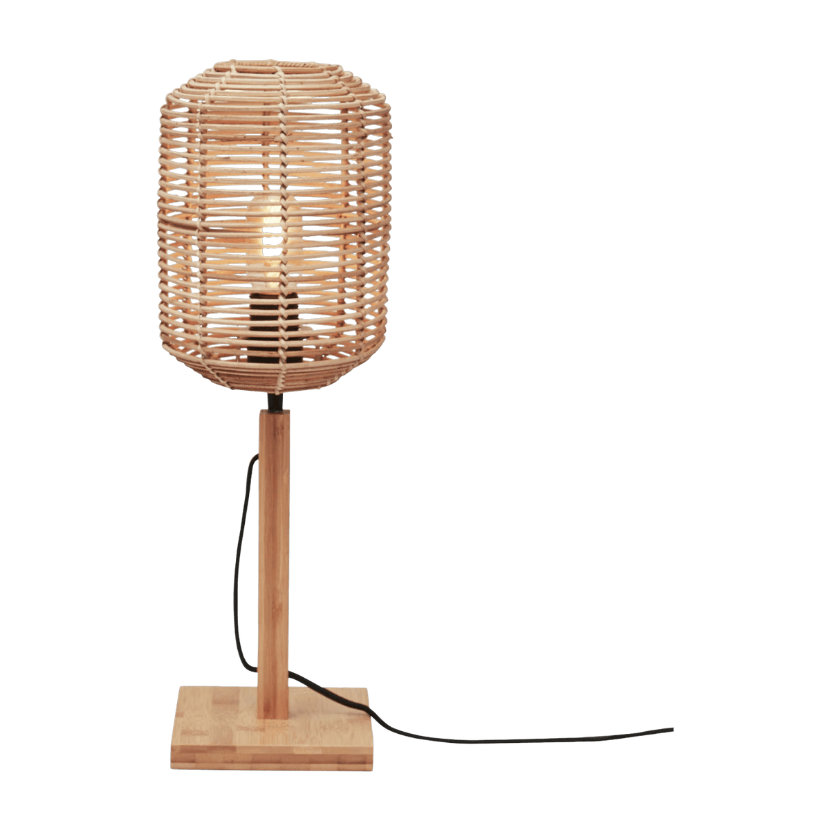 Lampe à poser en bambou naturel avec abat-jour naturel 18x45 cm Tanami - Good & Mojo - The Cool Republic