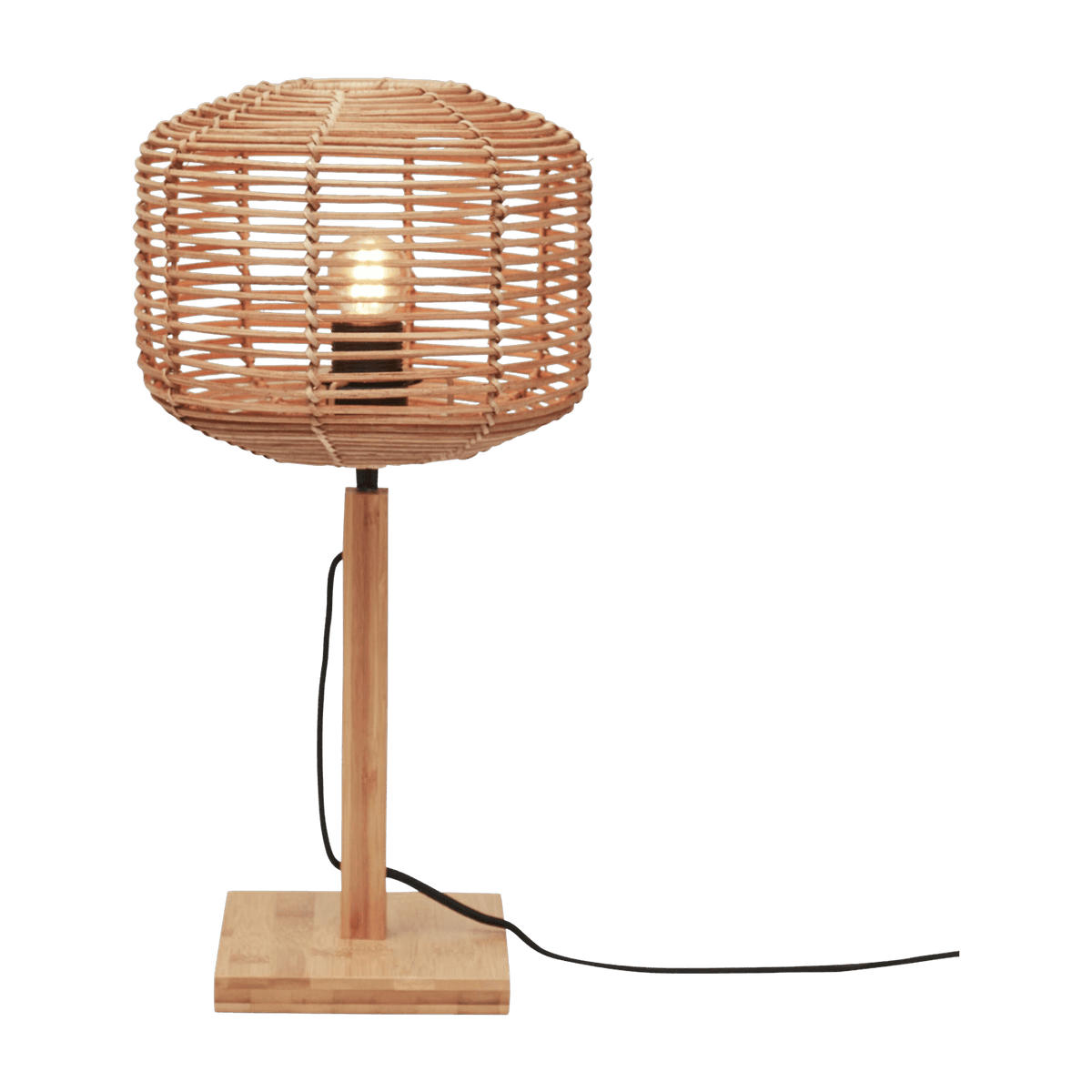 Lampe à poser en bambou naturel avec abat-jour naturel 25x20 cm Tanami - Good & Mojo - The Cool Republic