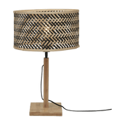 Lampe à poser en bambou naturel avec abat-jour noir et naturel 32x38 cm Java - Good & Mojo - The Cool Republic