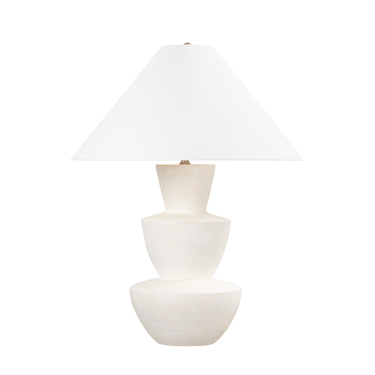 Table lamp in patinated brass ceramic and textured ivory ceramic 51x69cm Kamas - Troy Lighting
