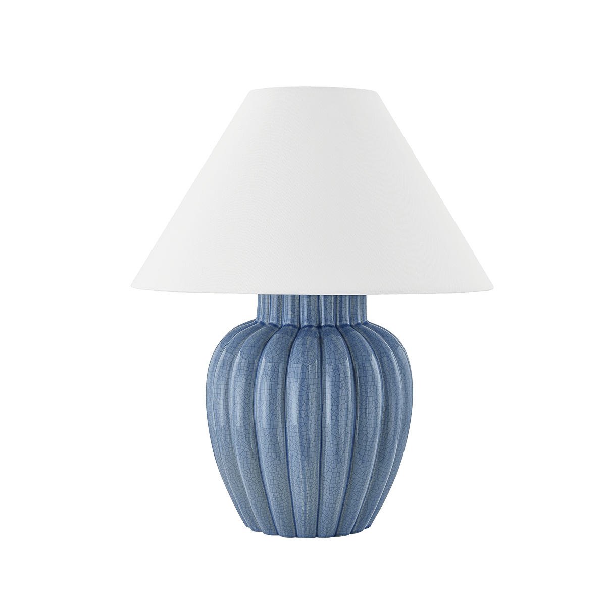 Lampe à poser en céramique laiton vieilli et céramique bleu arctique 42x51cm Clarendon - Mitzi - The Cool Republic