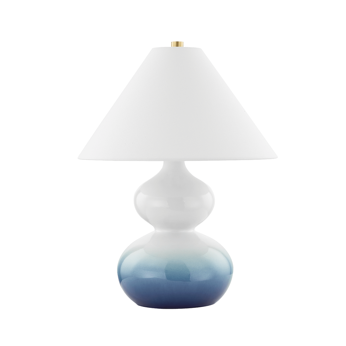 Lampe à poser en céramique laiton vieilli et céramique bleu dégradé 41x54cm Aimee - Mitzi - The Cool Republic