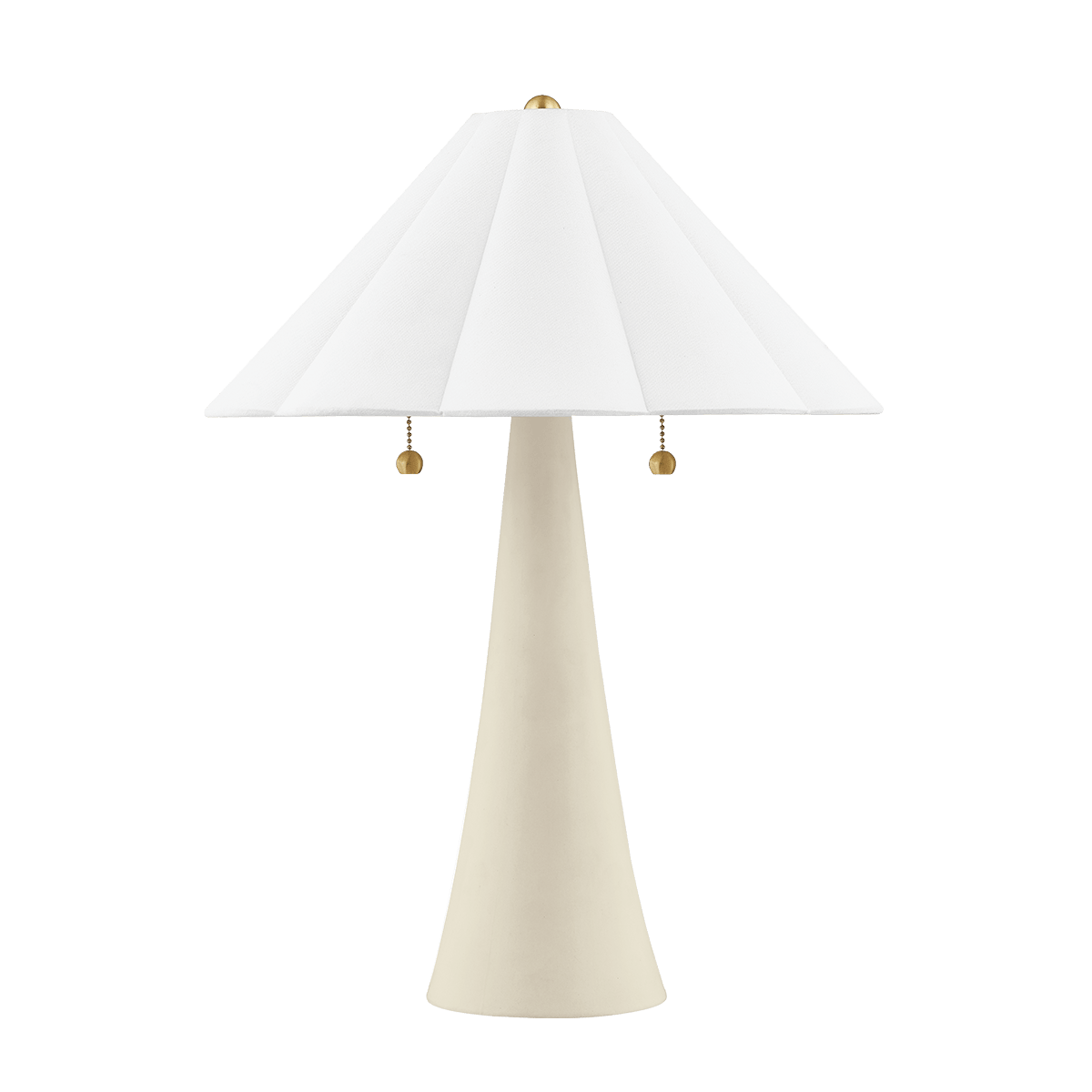 Lampe à poser en céramique laiton vieilli et céramique ivoire ancien 43x58cm Alana - Mitzi - The Cool Republic