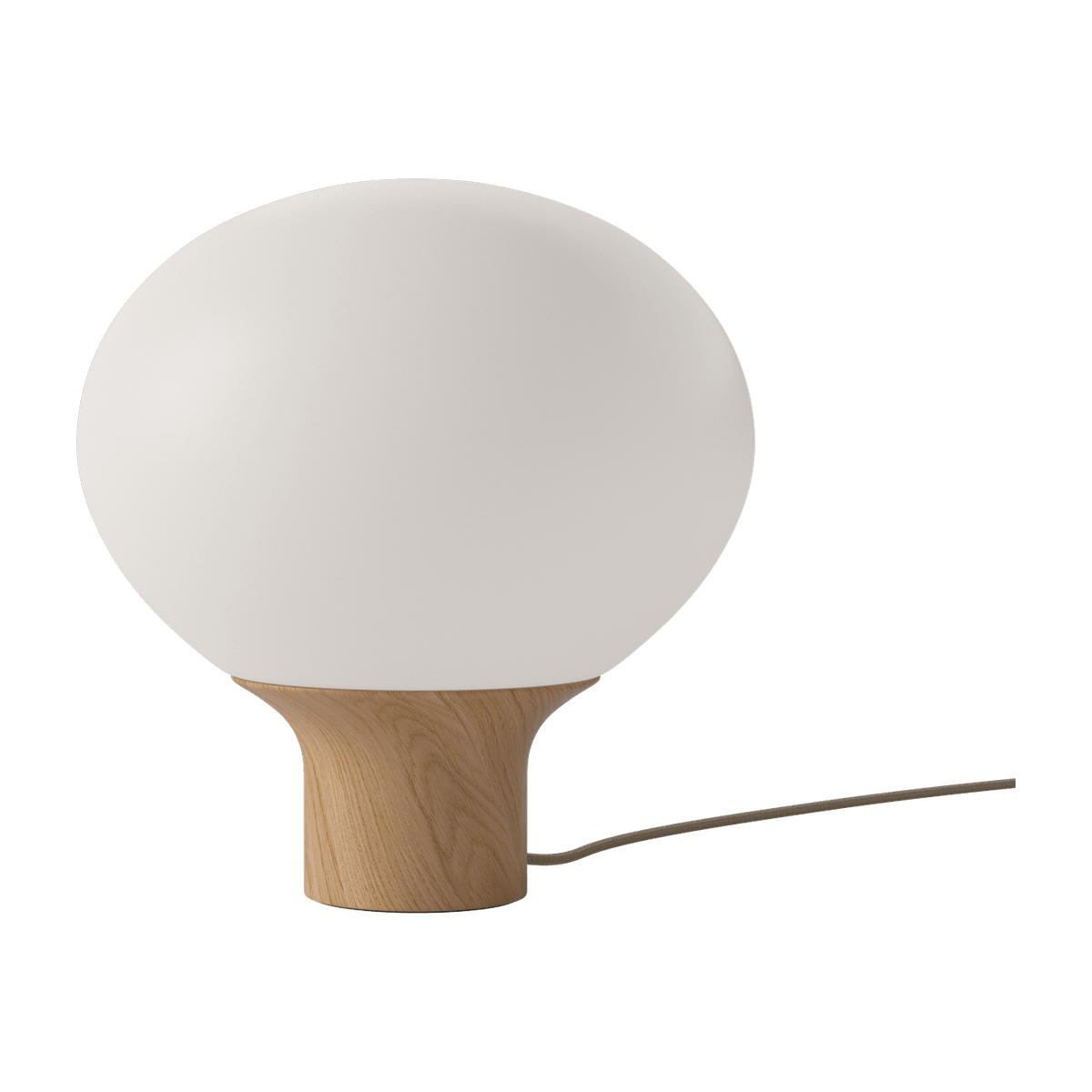 Lampe à poser en chêne huilé et verre opale blanc 41 cm Acom - Bolia - The Cool Republic