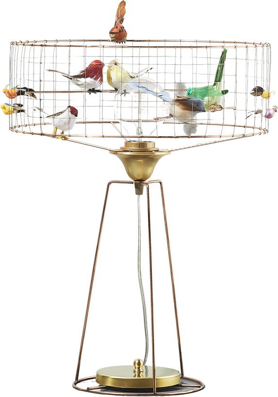 Lampe à poser en cuivre 53 cm Volière Tambour - Mathieu Challières - The Cool Republic