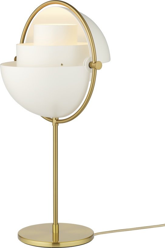 Lampe à poser en laiton doré et métal blanc Multi - Lite - Gubi - The Cool Republic