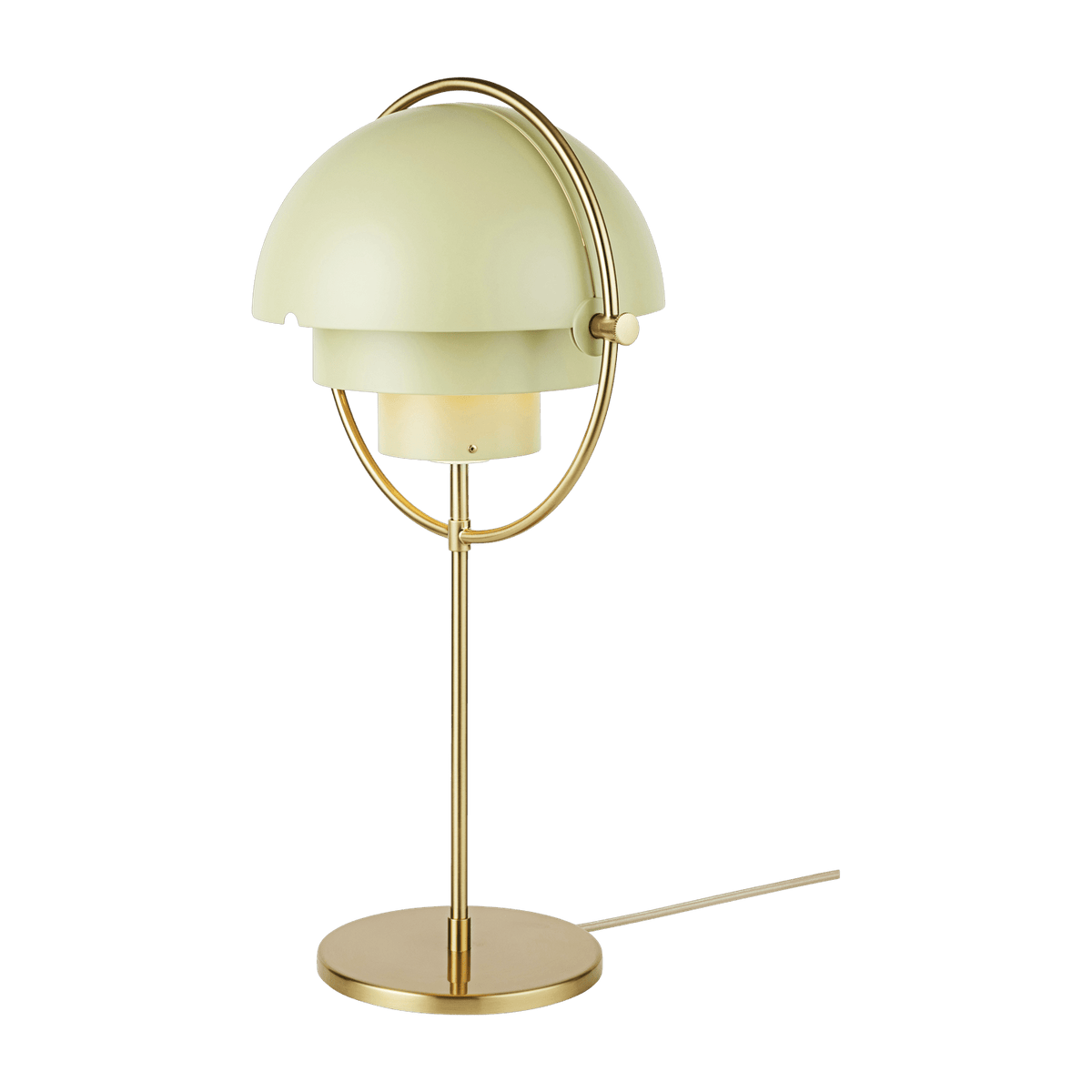 Lampe à poser en laiton doré et métal vert sauge Multi-Lite - Gubi - The Cool Republic
