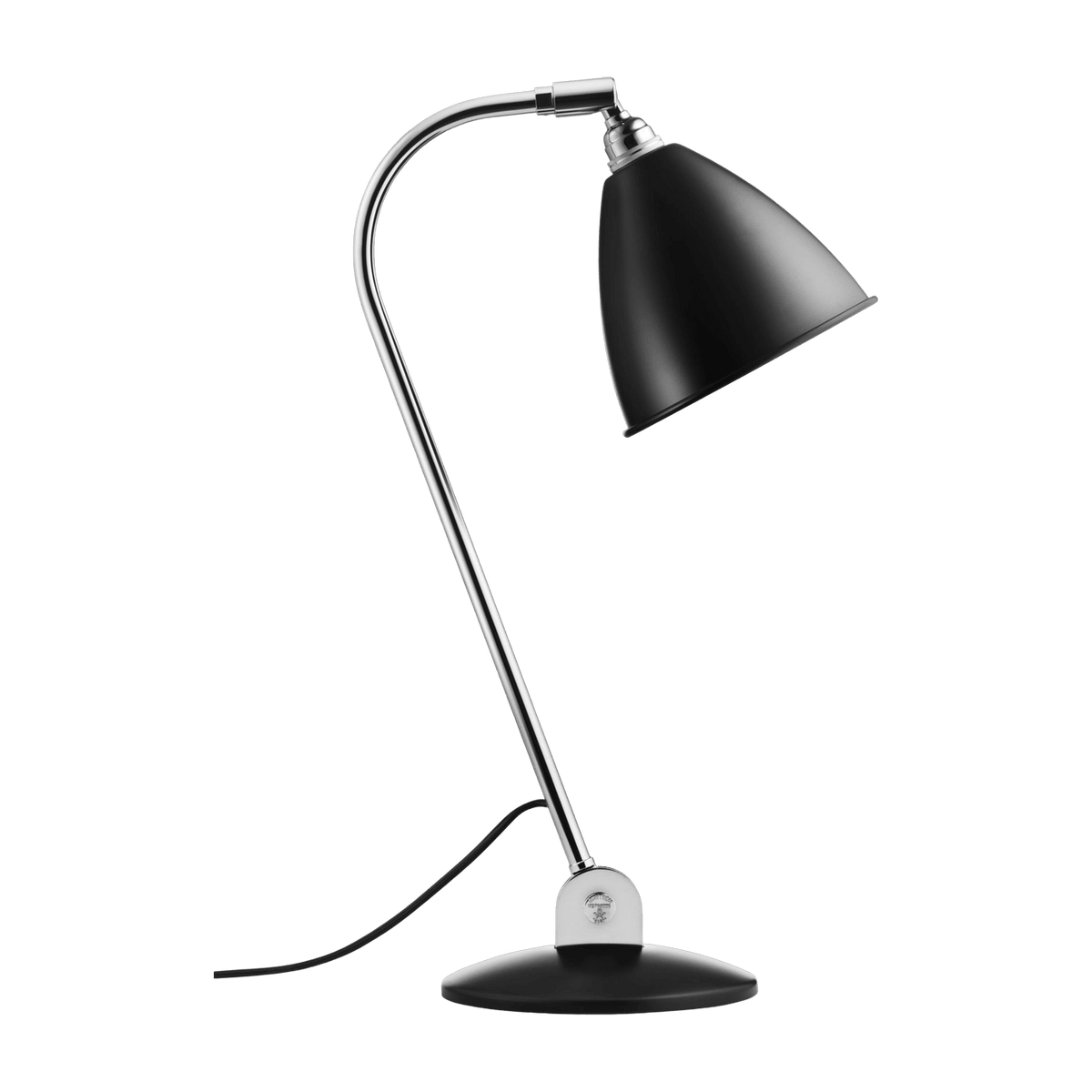 Lampe à poser en métal chromé et noir bestlite 50 cm BL2 - Gubi - The Cool Republic