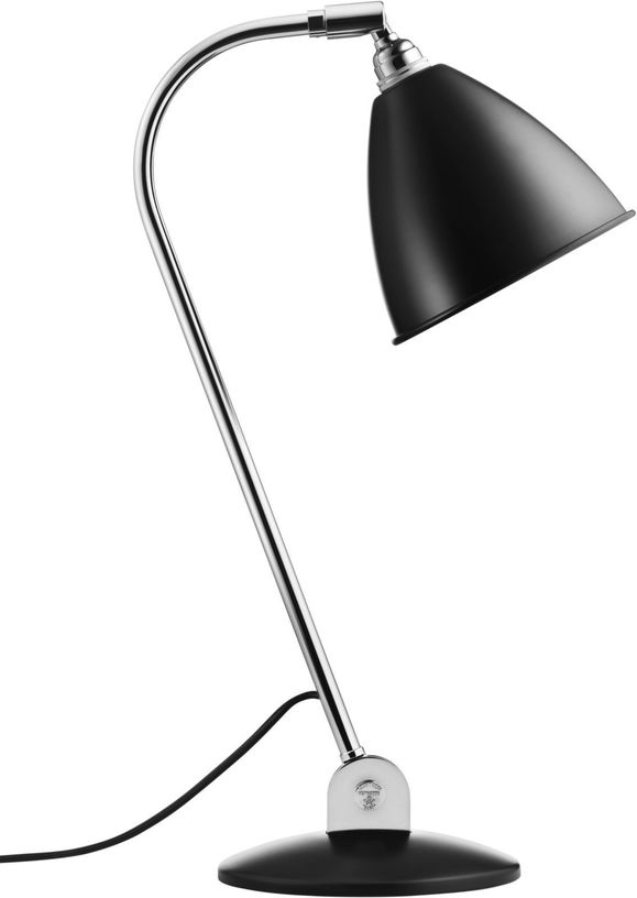 Lampe à poser en métal chromé et noir bestlite 50 cm BL2 - Gubi - The Cool Republic