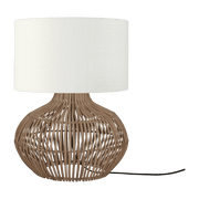 Lampe à poser en rotin avec abat-jour en lin blanc 32x20cm Kalahari - Good & Mojo - The Cool Republic