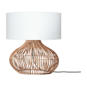 Lampe à poser en rotin avec abat-jour en lin blanc 47x23cm Kalahari - Good & Mojo - The Cool Republic