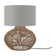 Lampe à poser en rotin avec abat-jour en lin gris 32x20cm - Good & Mojo - The Cool Republic