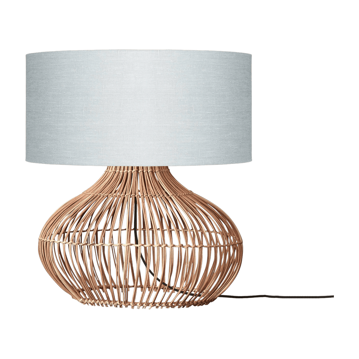Lampe à poser en rotin avec abat-jour en lin gris 47x23cm Kalahari - Good & Mojo - The Cool Republic