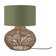 Lampe à poser en rotin avec abat-jour en lin vert 32x20cm Kalahari - Good & Mojo - The Cool Republic