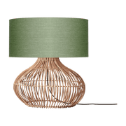 Lampe à poser en rotin avec abat-jour en lin vert 47x23cm Kalahari - Good & Mojo - The Cool Republic