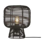Lampe à poser en rotin noir avec abat-jour noir 30x27 cm Tanami - Good & Mojo - The Cool Republic