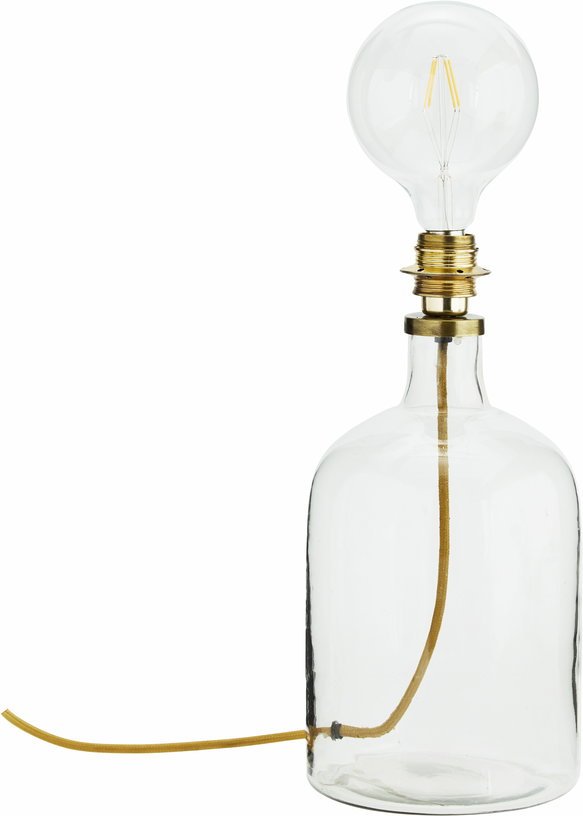 Lampe à poser en verre abat - jour en raphia - Madam Stoltz - The Cool Republic