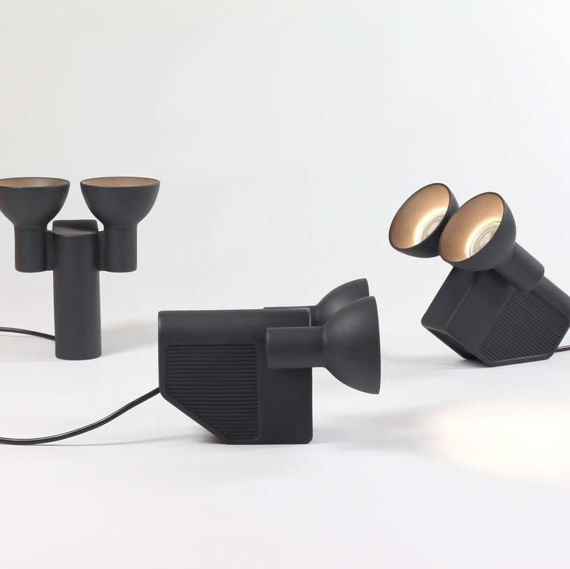 Lampe à poser gris anthracite 21 cm Olo - Moustache - The Cool Republic