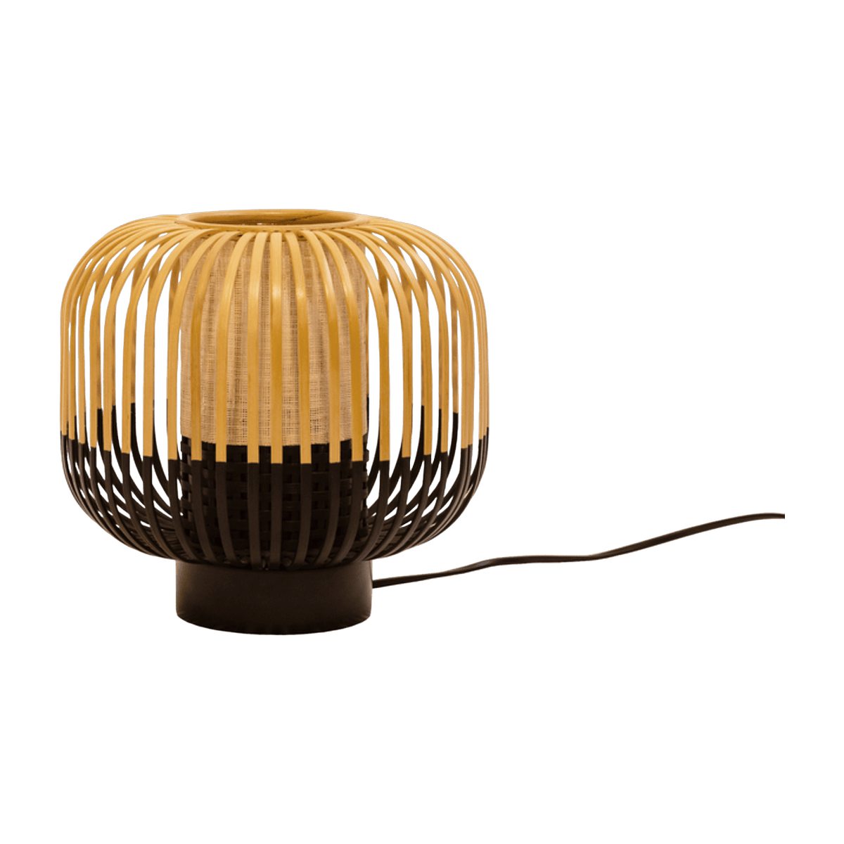 Lampe à poser noire small 27 x 24 cm Bamboo - Forestier - The Cool Republic