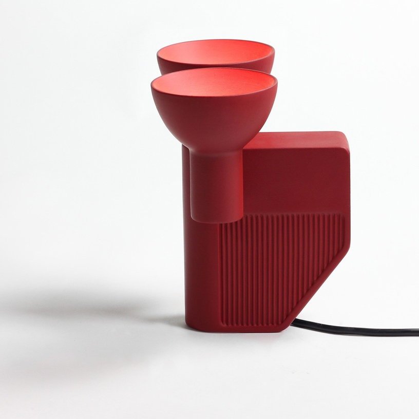 Lampe à poser rouge 21 cm Olo - Moustache - The Cool Republic