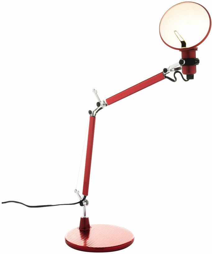 Lampe à poser rouge Tolomeo Micro table - Artemide - The Cool Republic