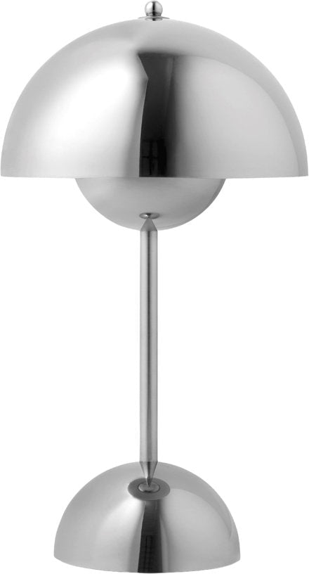 Lampe à poser sans fil chrome plaqué 29,5 x 16 cm Flowerpot VP9 - &Tradition - The Cool Republic