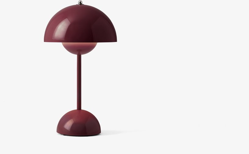 Lampe à poser sans fil dark plum Flowerpot VP9 - &tradition - The Cool Republic