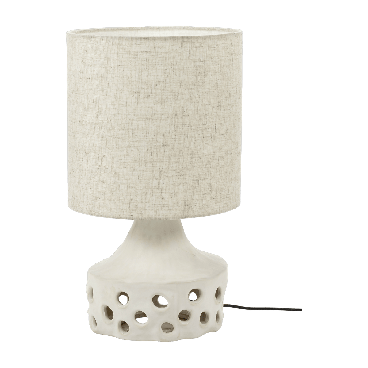 Lampe à table en grès blanc et abat-jour beige Oya 02 - Serax - The Cool Republic