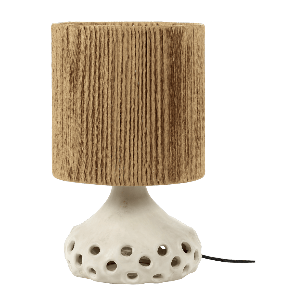Lampe à table en grès blanc et abat-jour marron Oya 01 - Serax - The Cool Republic