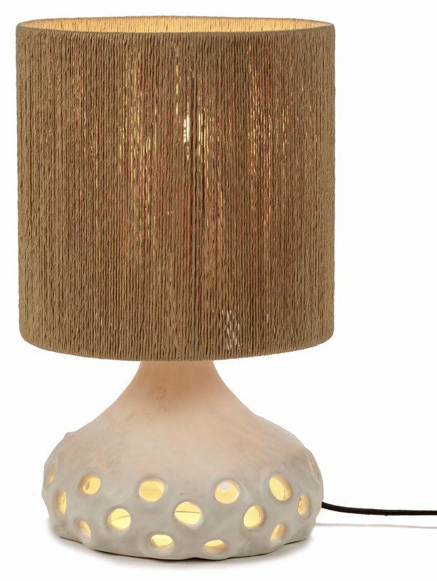 Lampe à table en grès blanc et abat - jour marron Oya 01 - Serax - The Cool Republic