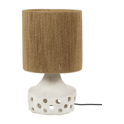 Lampe à table en grès blanc et abat-jour marron Oya 02 - Serax - The Cool Republic