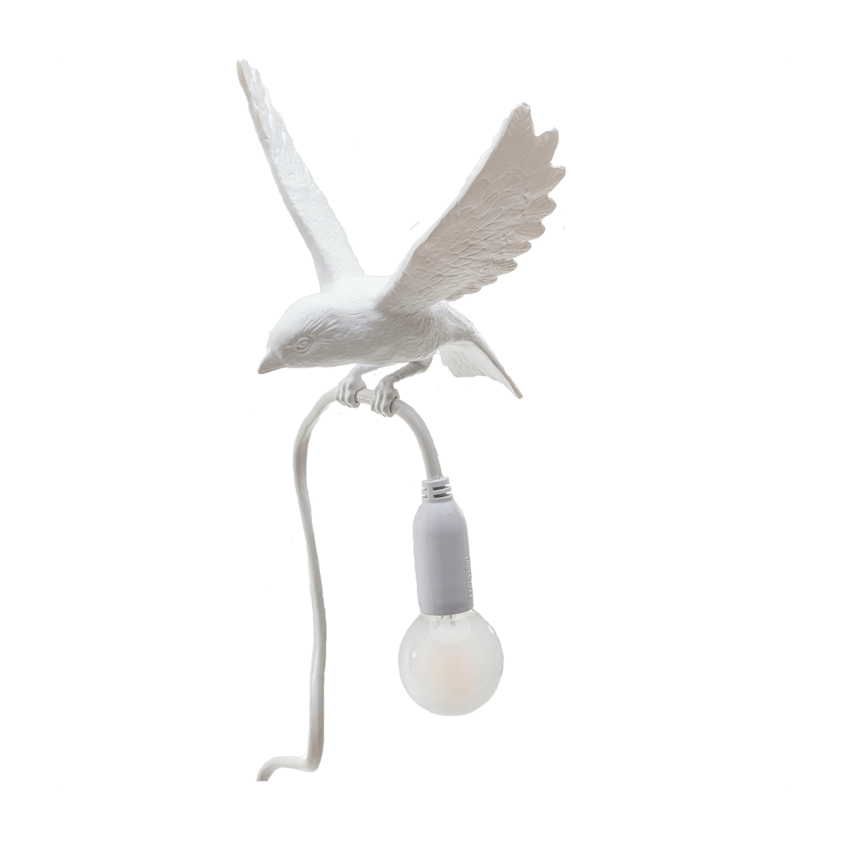 Lampe avec pince en résine blanche Landing Sparrow - Seletti - The Cool Republic