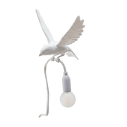 Lampe avec pince en résine blanche Landing Sparrow - Seletti - The Cool Republic