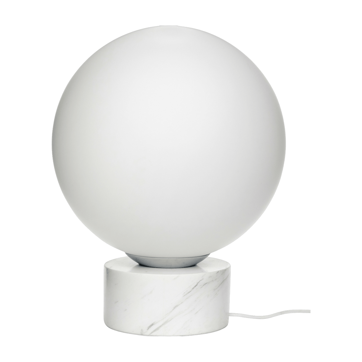 Lampe boule en marbre et verre blanc - Hübsch - The Cool Republic