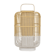 Lampe carré en bambou blanche L Bamboo Square - Forestier - The Cool Republic
