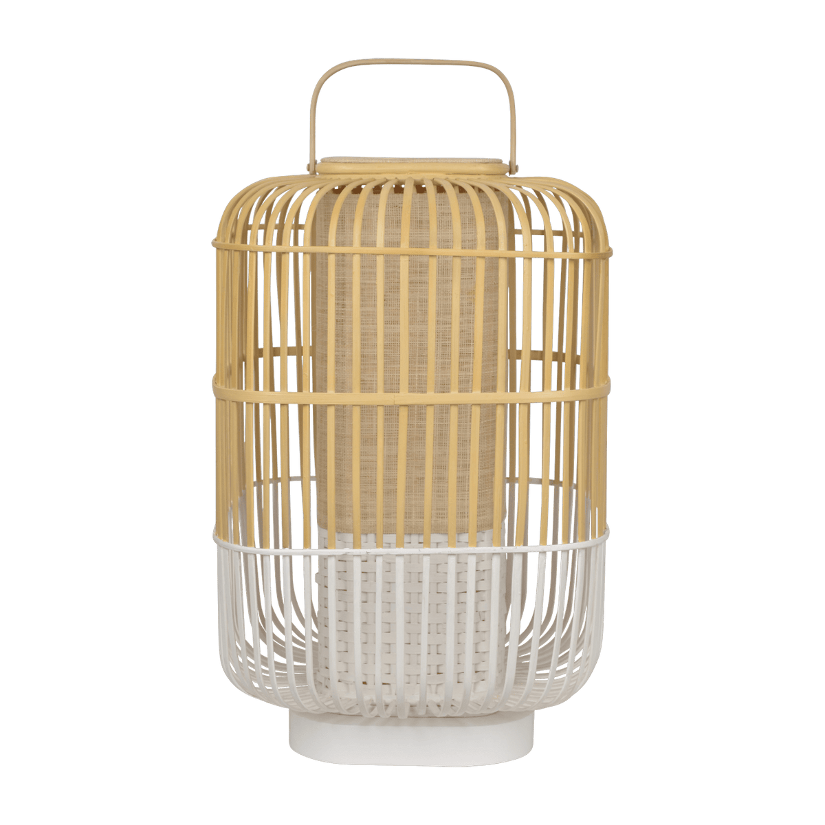 Lampe carré en bambou blanche L Bamboo Square - Forestier - The Cool Republic