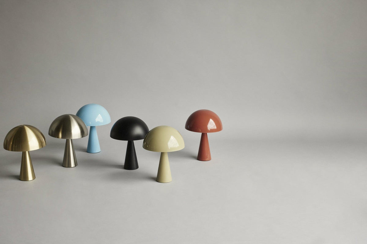 Lampe champignon en fer bleu clair 33 cm Mush Mini - Hübsch - The Cool Republic