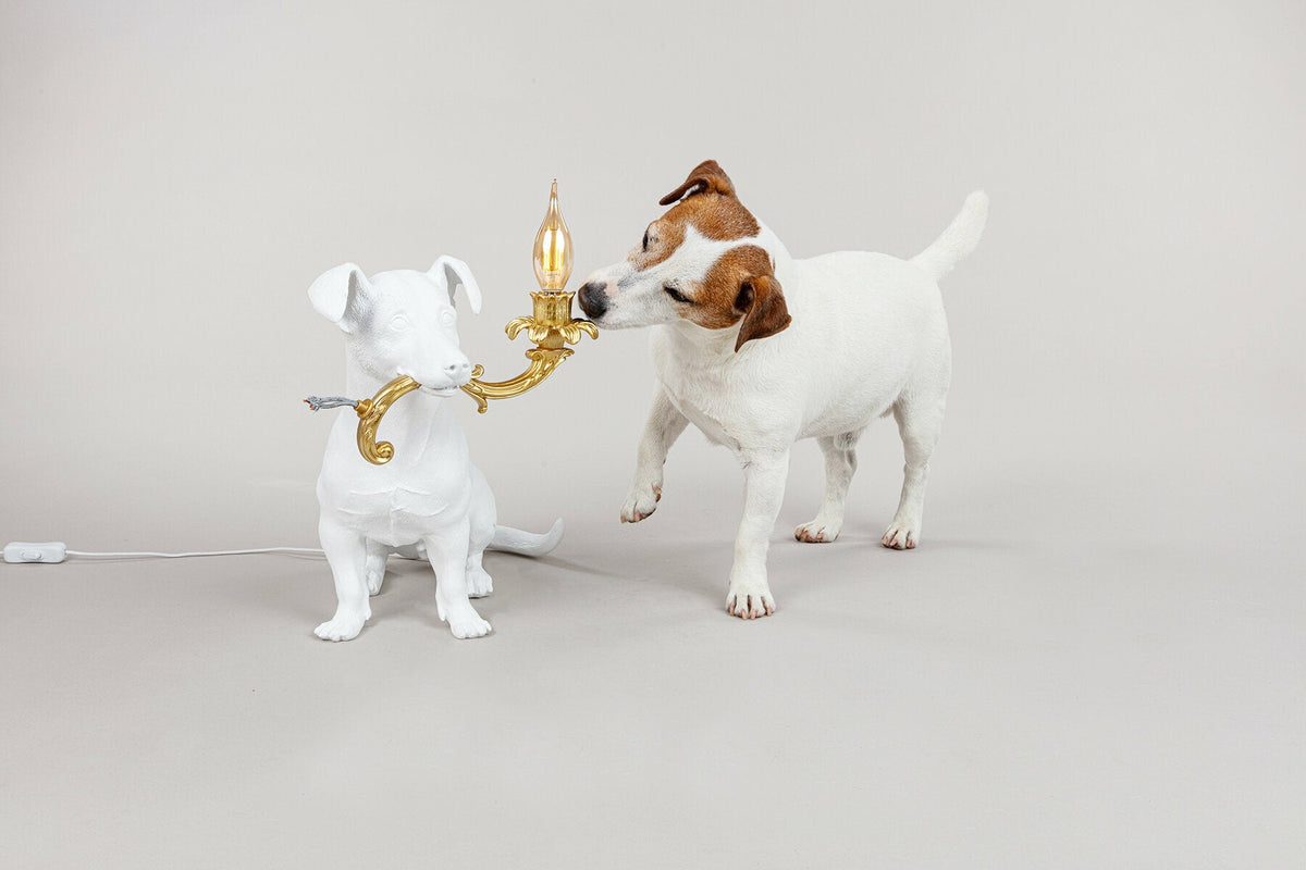 Lampe Chien en résine blanche 34 cm Rio - Seletti - The Cool Republic