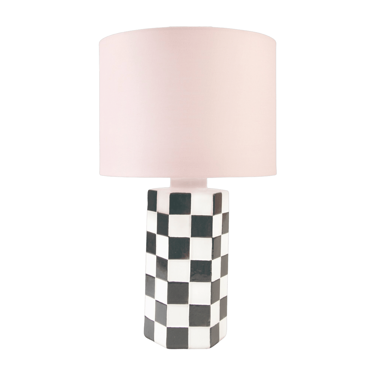 Lampe damier noir et blanc 42x25cm - &Klevering - The Cool Republic