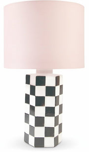 Lampe damier noir et blanc 42x25cm - &Klevering - The Cool Republic