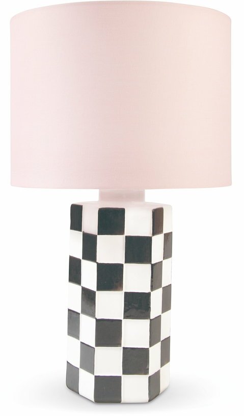 Lampe damier noir et blanc 42x25cm - &Klevering - The Cool Republic