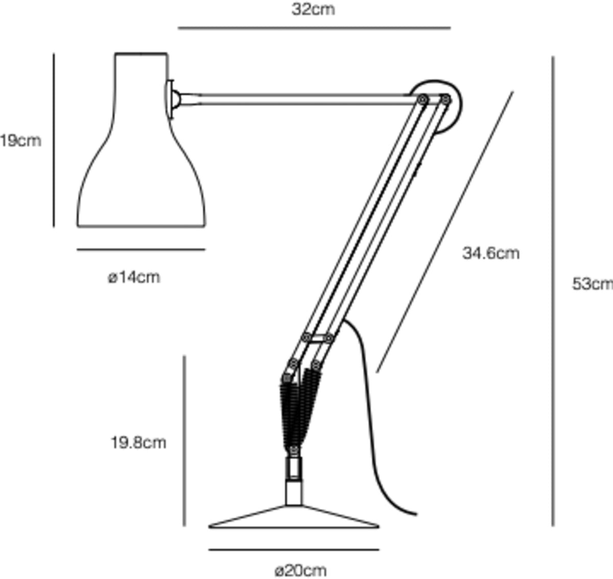 Lampe de bureau en aluminium 32 x 53 cm Type 75 Paul Smith Edition 3 - Anglepoise - The Cool Republic
