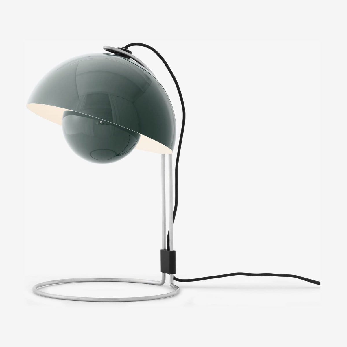 Lampe de bureau en chrome et acier peint bleu pierre 36cm Flowerpot VP4 - &tradition — vue 3
