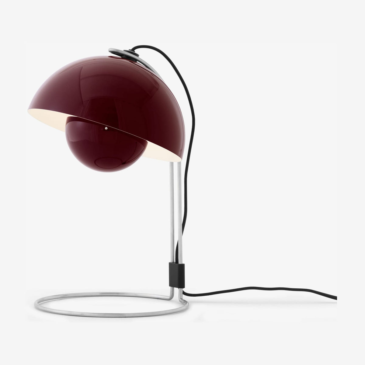 Lampe de bureau en chrome et acier peint prune 36cm Flowerpot VP4 - &tradition — vue 3