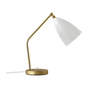 Lampe de bureau en laiton et acier blanc brillant Gräshoppa - Gubi - The Cool Republic