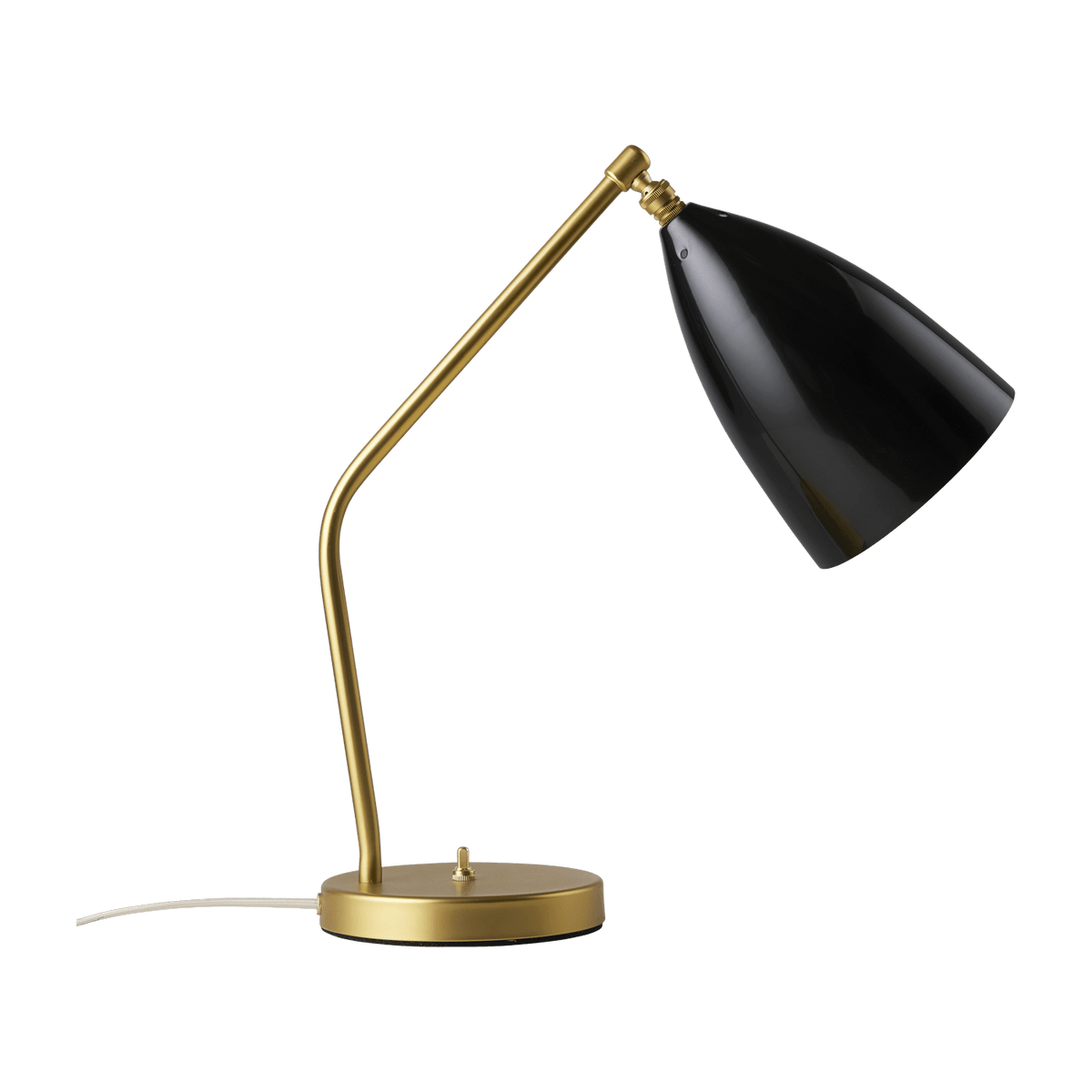 Lampe de bureau en laiton et acier noir brillant Gräshoppa - Gubi - The Cool Republic