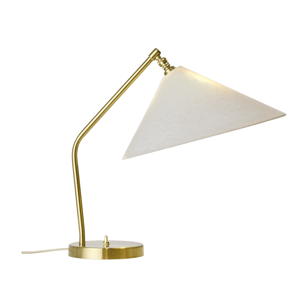 Lampe de bureau en laiton et tissu beige Gräshoppa - Gubi - The Cool Republic