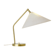 Lampe de bureau en laiton et tissu beige Gräshoppa - Gubi - The Cool Republic